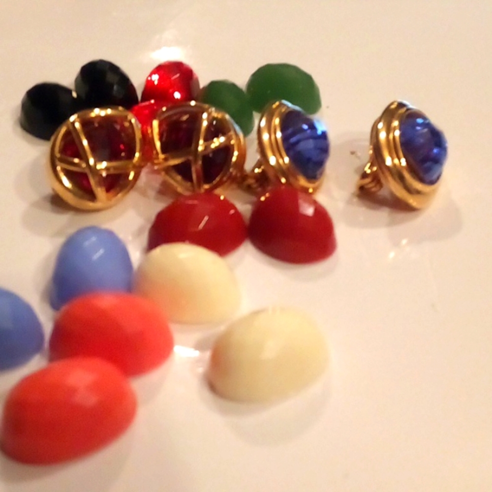 Joan Rivers earrings with changeable stones